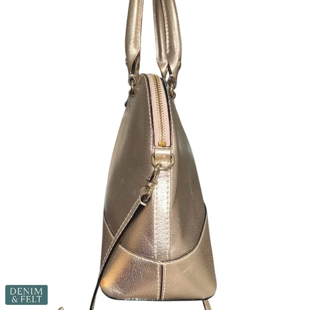 Kate Spade‎ Wellesley Rachelle Metallic Rose Gold Leather Satchel Crossbody Bag